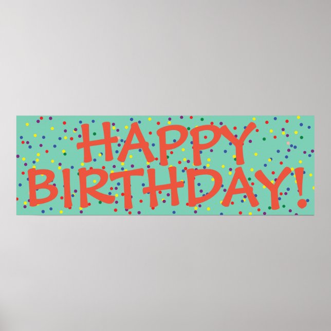 Happy Birthday party banner poster (Front)