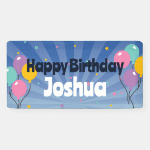 Happy Birthday Party Banner with Balloons
