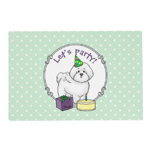 Happy Birthday (Party) Bichon Frise Dog - Cute Placemat