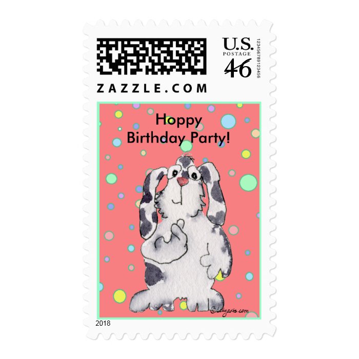 Happy Birthday Party Bunny Custom Stamps