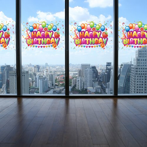 Happy Birthday Party Candy Window Cling