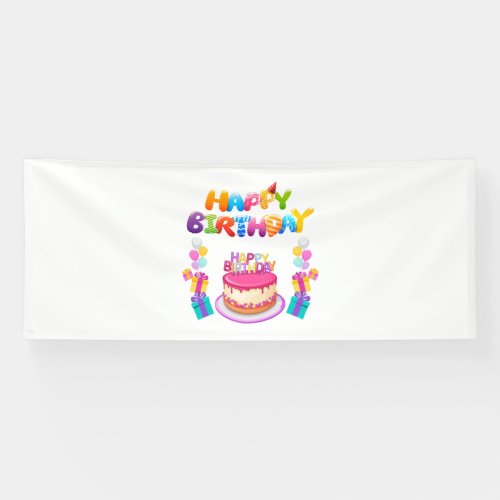 Happy Birthday Party Confetti 4x10 Vinyl Banner