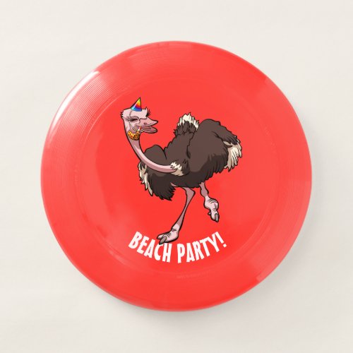 Happy Birthday Party Dancing Cartoon Ostrich Wham_O Frisbee