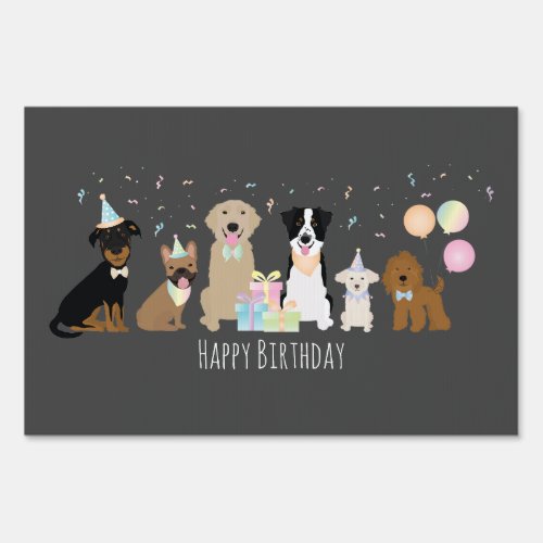 Happy Birthday Party Dogs Sign