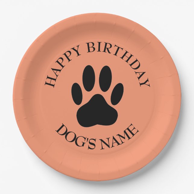 Happy Birthday Party For Dogs Paper Plates (Front)
