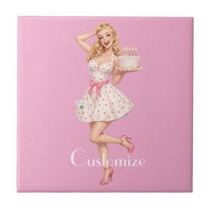 Happy Birthday Party Girl Thunder_Cove Ceramic Tile