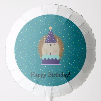 Happy Birthday Party Hedgehog  Balloon by Egg_Tooth at Zazzle