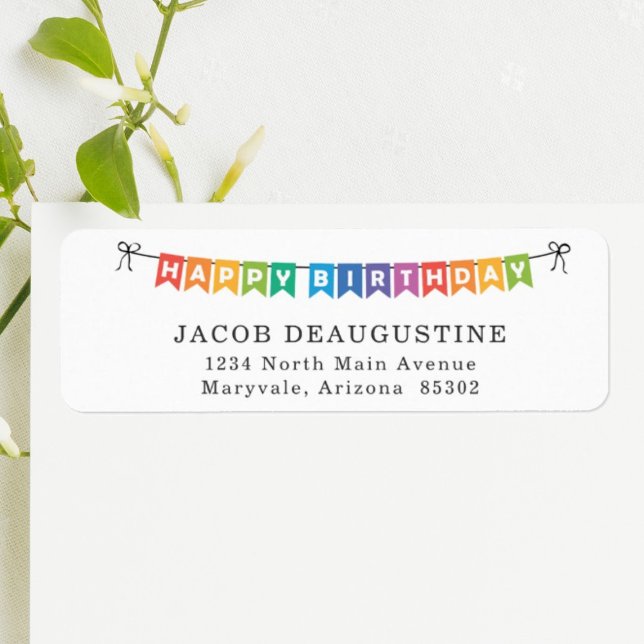 Happy Birthday Party Invitations Return Address Label (Creator Uploaded)