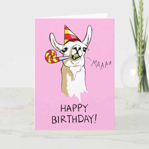 Happy Birthday Party Llama Card