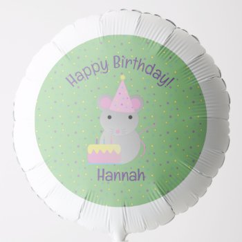 Happy Birthday Party Mouse Balloon by Egg_Tooth at Zazzle
