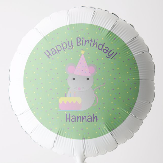 Happy Birthday Party Mouse Balloon (Front)