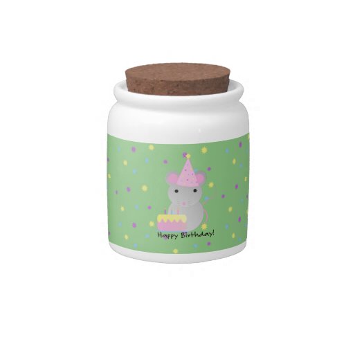 Happy Birthday Party Mouse Candy Jar