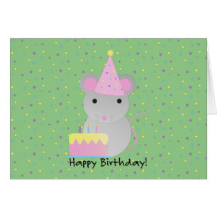 Happy Birthday Party Mouse Cards