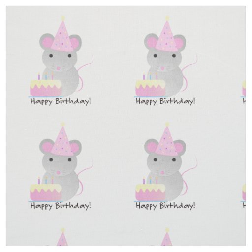 Happy Birthday Party Mouse Fabric