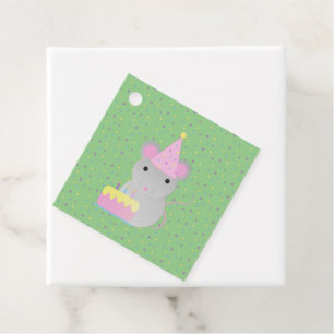 Happy Birthday Party Mouse Favor Tags