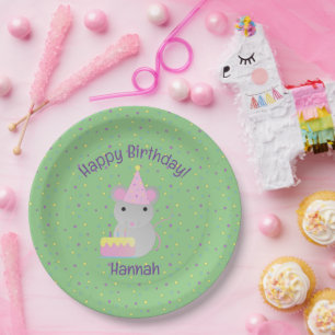 Happy Birthday Party Mouse Paper Plates