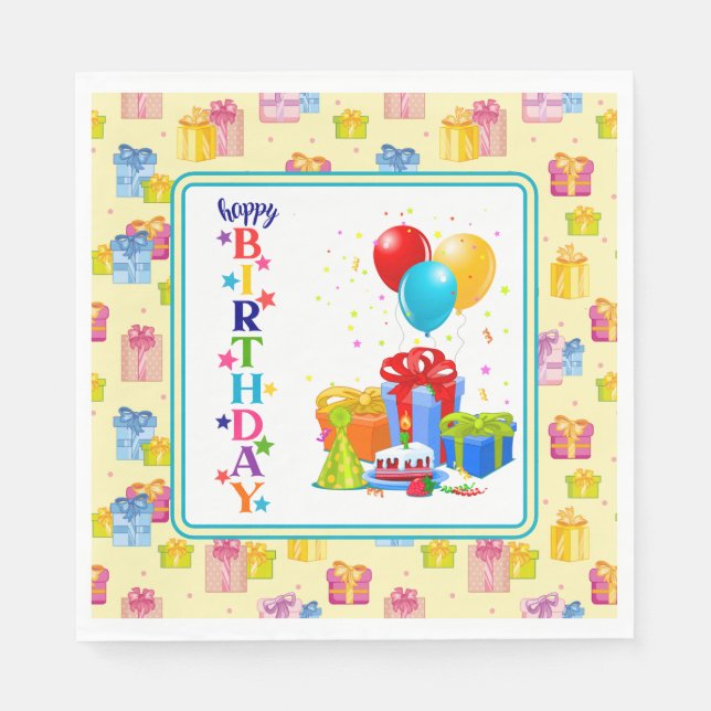 Happy Birthday  Party Napkins (Front)