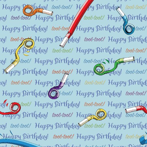 Happy Birthday Party Noisemakers Wrapping Paper Sheets