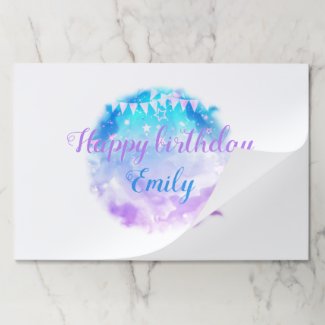 Happy Birthday Party Pastel Colors Stars Banners Paper Pad