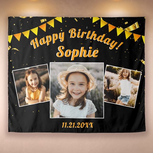 Happy Birthday Party Photo Collage Fun Backdrop