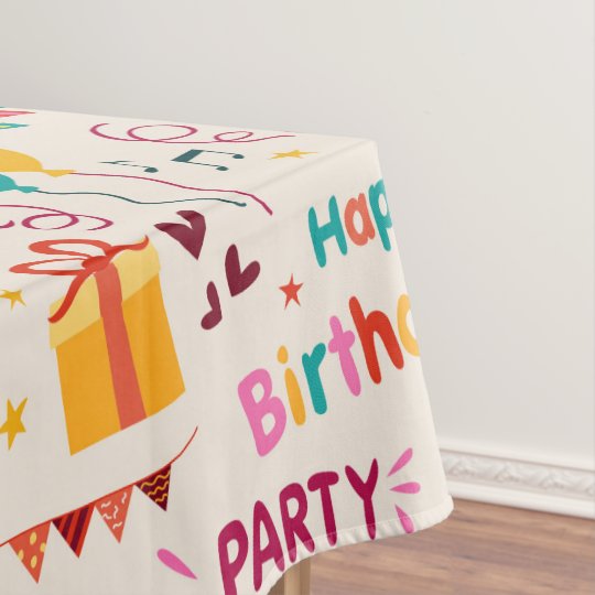 Happy Birthday Party Print Tablecloth | Zazzle.com