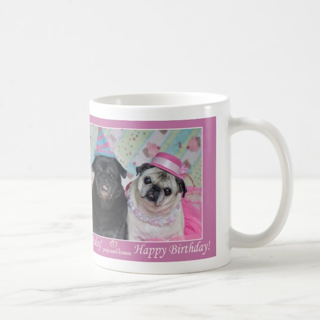 Happy Birthday Party Pug Mug (Right)