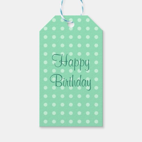Happy Birthday Party Text Template Rustic Polka Gift Tags