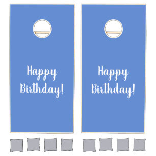 Happy Birthday Pastel Blue Birthday Cornhole Set