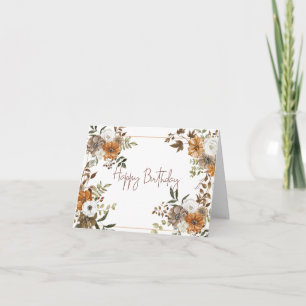 Happy Birthday Pastel Floral Botanical Arrangement Card