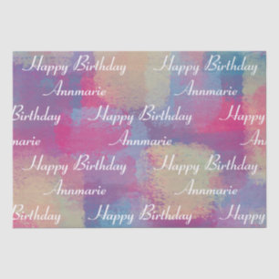 Happy Birthday Pastel Patchwork Tissue Paper