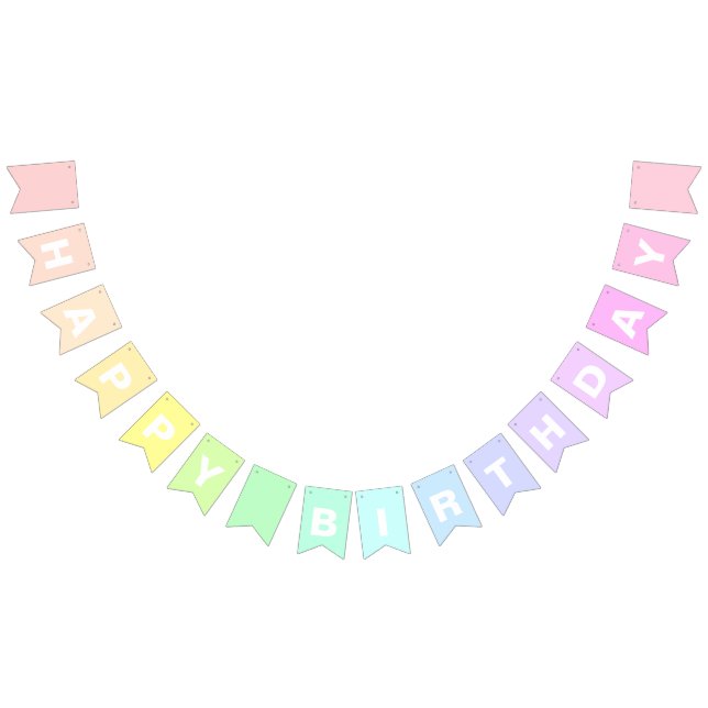 Happy Birthday Pastel Rainbow BUNTING FLAGS (All)