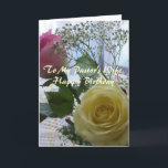 Happy Birthday Pastor's Wife-  Roses Card<br><div class="desc">Roses and Baby's Breath Greet Pastor's Wife with Happy Birthday Wishes.  Scripture and Verse inside relate Blessings.</div>