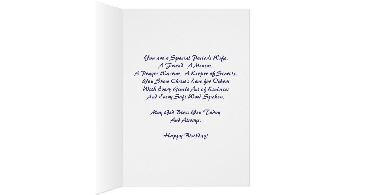Happy Birthday Pastor's Wife- Roses Card | Zazzle