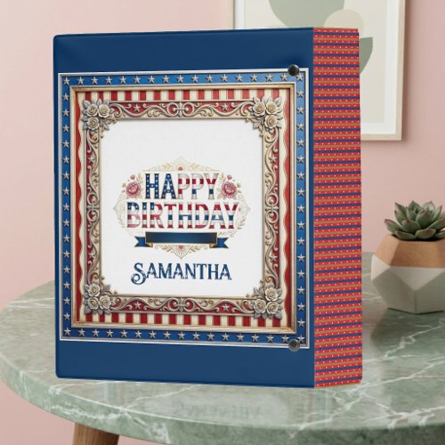Happy Birthday Patriotic Memories Stars & Stripes Mini Binder