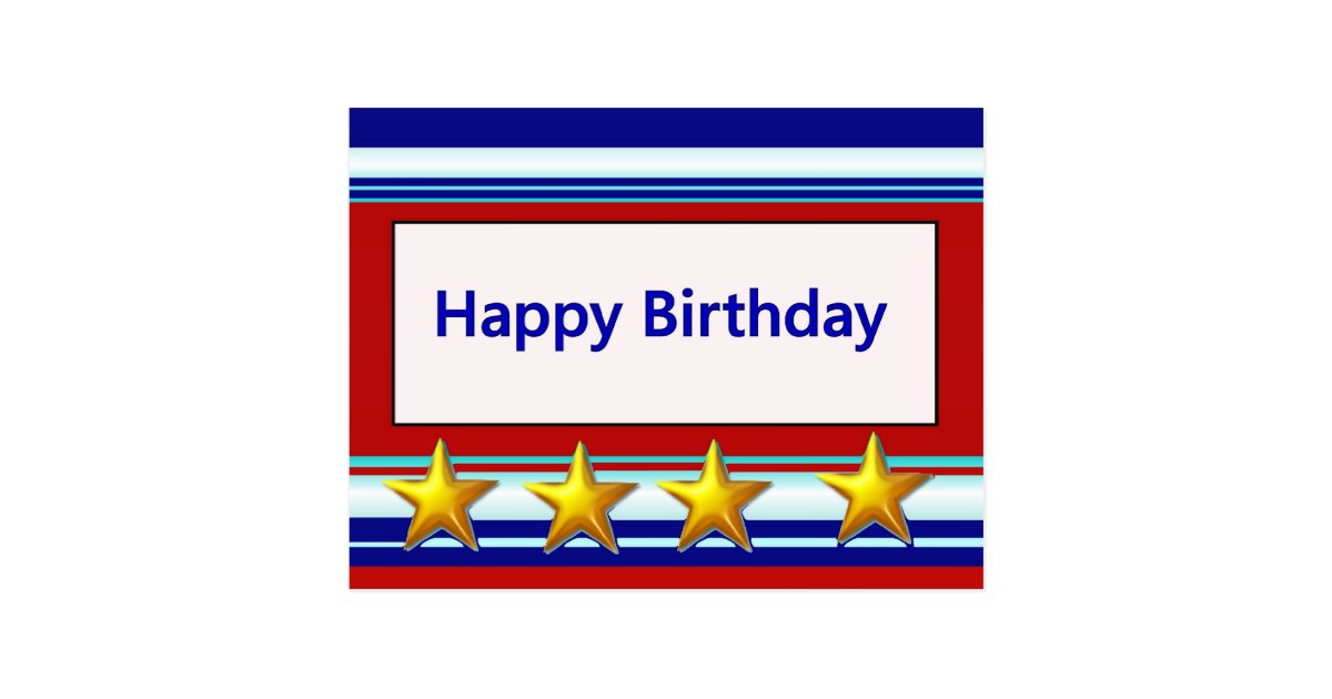 Happy Birthday Patriotic Postcard | Zazzle.com