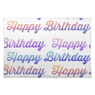 Happy Birthday Pattern Cloth Placemat