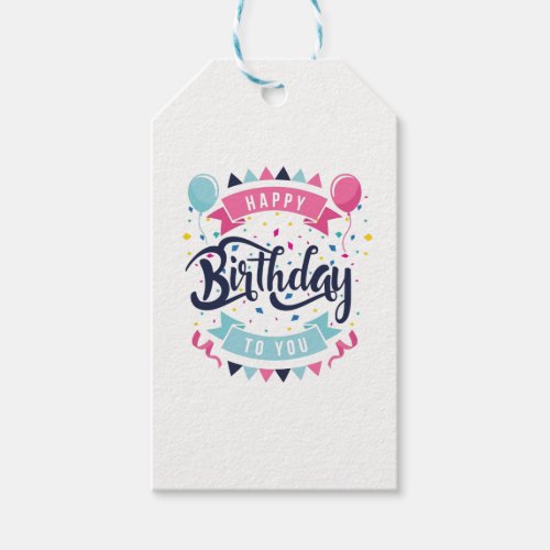 Happy Birthday Pattern Gift Tags