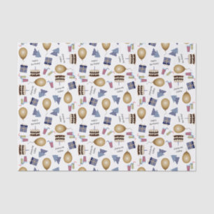 Happy Birthday Pattern in Navy Blue Tissue Paper