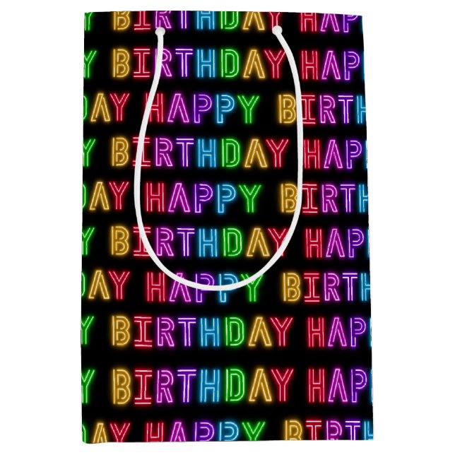 Happy Birthday Pattern Medium Gift Bag (Front)