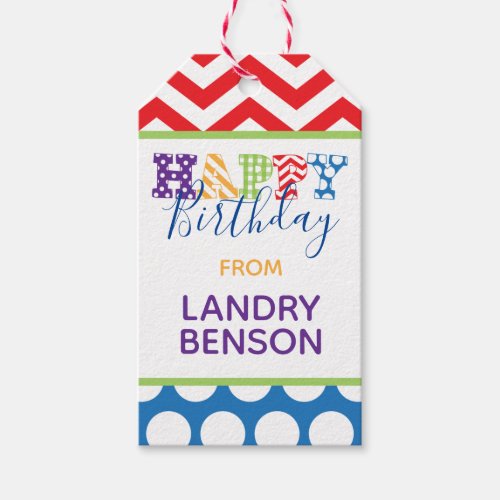 Happy Birthday Pattern Personalized Gift Tags