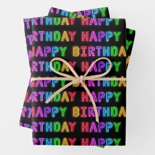 Happy Birthday Pattern Wrapping Paper Sheets