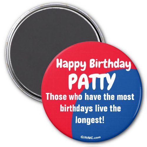 Happy Birthday PATTY redblue magnet