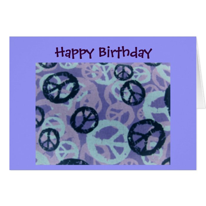 Happy Birthday Peace Signs/Camo Look Card