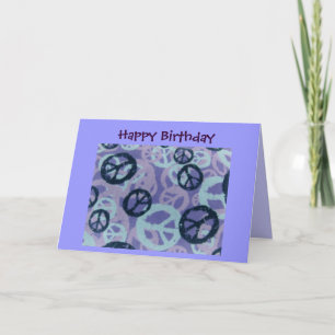 Happy Birthday-Peace Signs/Camo Look-Card Card