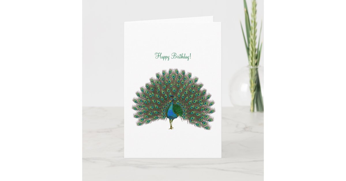 Happy Birthday ! - Peacock greeting card | Zazzle