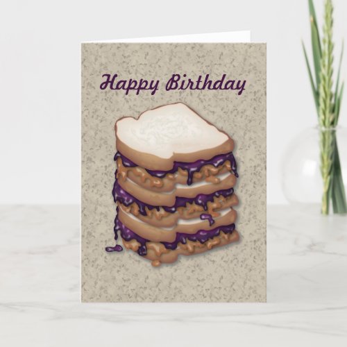 Happy Birthday Peanut Butter and Jelly Sandwiches Card