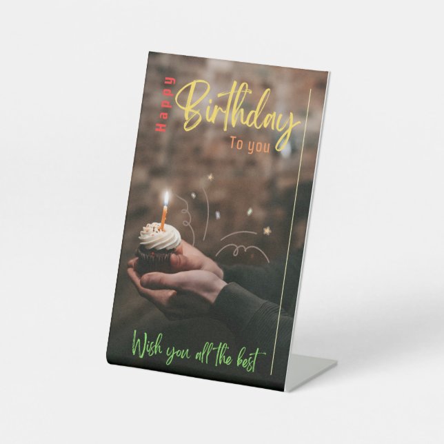 Happy Birthday Pedestal Sign (Front)