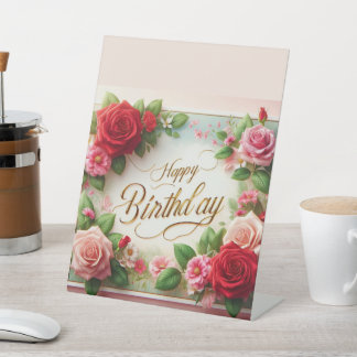 Happy Birthday Pedestal Sign