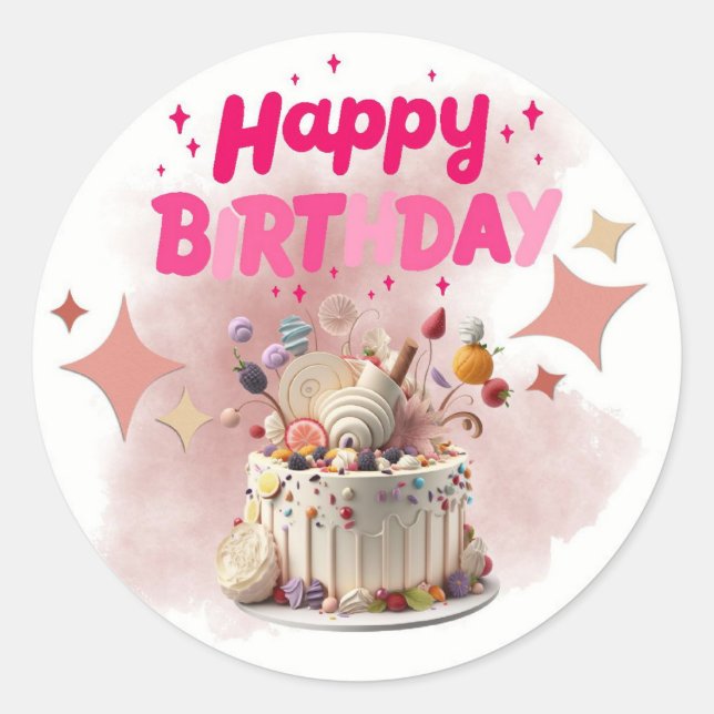 Happy Birthday Pegatina/ Stickers (Front)