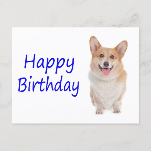Happy Birthday Pembroke Corgi Puppy Dog  Postcard